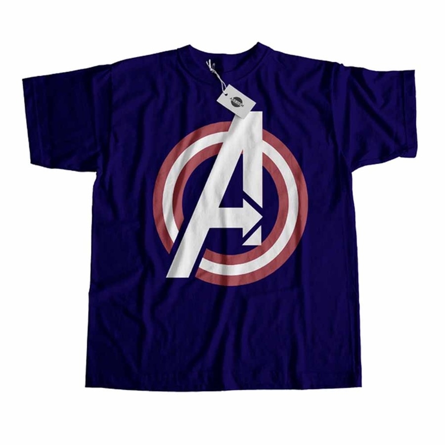 Remera Avengers Escudo Capitan America Azul L Arkham Remeras La Revisteria Comics